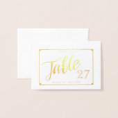 Gold Foil Elegant Table Number Tent Kaart (Voorkant met envelop)