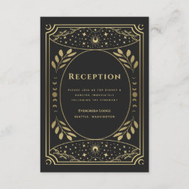 Gold Foil Elegant Tarot Reception Enclosure Kaart