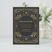 Gold Foil Elegant Tarot Reception Enclosure Kaart (Staand voorkant)