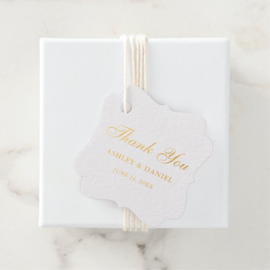 Gold Foil Elegant Wedding Hartelijk dank Bedankjes Labels (Met doos)