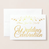 Gold Foil Elegant Wedding Invitation Folie Kaarten (Voorkant met envelop)