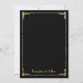 Gold Foil en Black Art Deco Wedding Invitations Kaart (Achterkant)