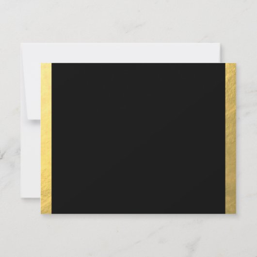 Gold Foil en Black Circle Wedding Reception Kaart (Achterkant)