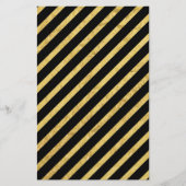 Gold Foil en Black Diagonal Stripes Pattern Flyer (Voorkant)