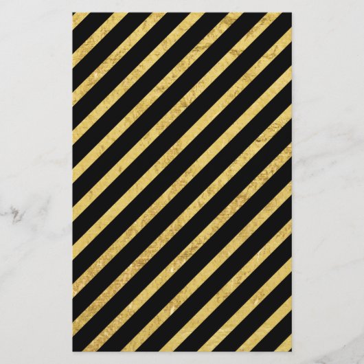 Gold Foil en Black Diagonal Stripes Pattern Flyer (Voorkant)