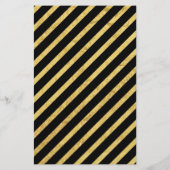 Gold Foil en Black Diagonal Stripes Pattern Flyer (Achterkant)