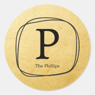 Gold Foil en Black Hand Drawn Lijst voor Stickers