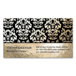 Gold Foil en Damask Pattern Magnetisch Visitekaartje