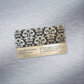 Gold Foil en Damask Pattern Magnetisch Visitekaartje (Voorbeeld)