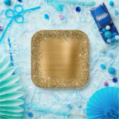 Gold Foil en Glitter Girly Glam Papieren Bordje (Feest)