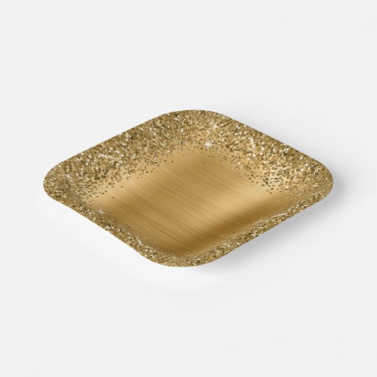 Gold Foil en Glitter Girly Glam Papieren Bordje (Gebogen)