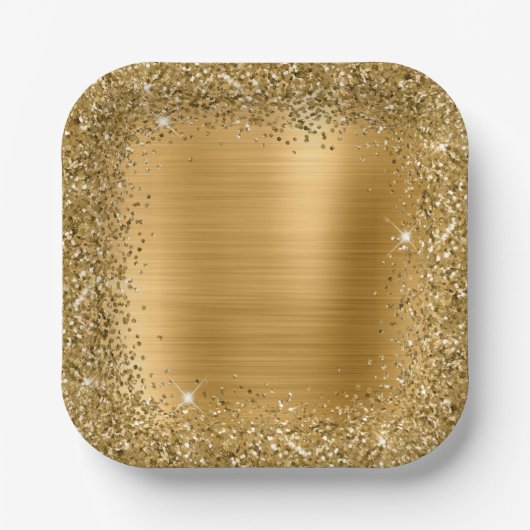 Gold Foil en Glitter Girly Glam Papieren Bordje (Voorkant)