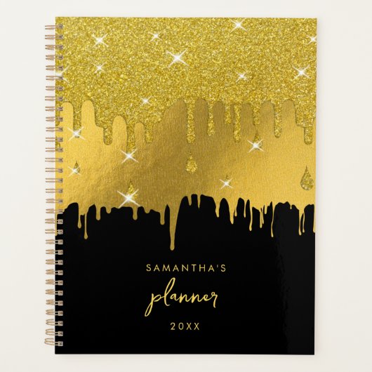 Gold Foil en Gold Glitter Drivers Script Planner (Voorkant)