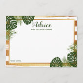 Gold Foil en Green Palm Leaf Beach Weddenschap Advieskaart (Voorkant)