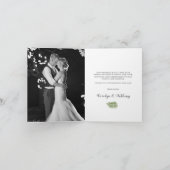 Gold Foil en Green Palm Leaf Beach Weddenschap Bedankkaart (Binnen)