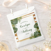 Gold Foil en Green Palm Leaf Beach Weddenschap Bedankzakje (Geknipt)