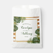 Gold Foil en Green Palm Leaf Beach Weddenschap Bedankzakje (Voorkant)