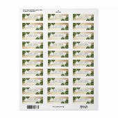 Gold Foil en Green Palm Leaf Beach Weddenschap Etiket (Full Sheet)