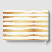 Gold Foil en Green Palm Leaf Beach Weddenschap Gastenboek (Achterkant)