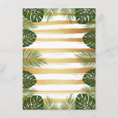 Gold Foil en Green Palm Leaf Beach Weddenschap Menu (Achterkant)