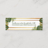 Gold Foil en Green Palm Leaf Beach Weddenschap Mini Visitekaartje (Voorkant)