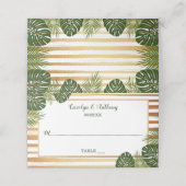 Gold Foil en Green Palm Leaf Beach Weddenschap Plaatskaartje (Buitenkant ongevouwen)