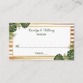 Gold Foil en Green Palm Leaf Beach Weddenschap Plaatskaartje (Voorkant)