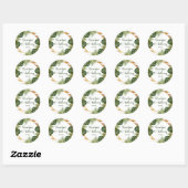 Gold Foil en Green Palm Leaf Beach Weddenschap Ronde Sticker (Vel)