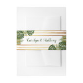 Gold Foil en Green Palm Leaf Beach Weddenschap Uitnodigingen Wikkel (Voorkant Voorbeeld)