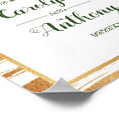 Gold Foil en Green Palm Leaf Beach Weddenschap Wel Poster (Hoek)