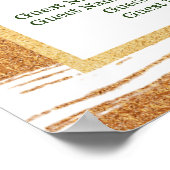 Gold Foil en Green Palm Leaf Beach Wedding Seating Poster (Hoek)