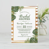 Gold Foil en Green Palm Leaf Vrijgezellenfeest Kaart (Staand voorkant)