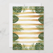 Gold Foil en Green Palm Leaf Vrijgezellenfeest Kaart (Achterkant)