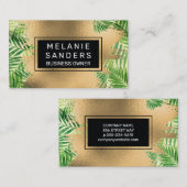 Gold Foil en Palm Leaves Visitekaartje (Voorkant / Achterkant)