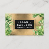 Gold Foil en Palm Leaves Visitekaartje (Voorkant)