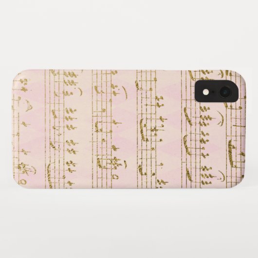 Gold Foil en Roos Gold Musical Notes Pattern Case-Mate iPhone Case (Achterkant (horizontaal))