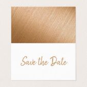 Gold Foil en Script Photo Save the Date Card Visitekaartje (Buitenkant ongevouwen)