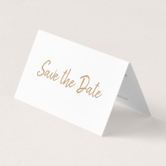 Gold Foil en Script Photo Save the Date Card Visitekaartje (Voorkant)