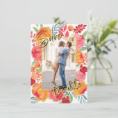 Gold Foil en Waterverf Flowers Sla de datumkaarten Save The Date (Staand voorkant)