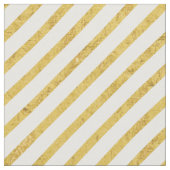 Gold Foil en White Diagonal Stripes Pattern Stof (Close Up)