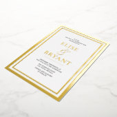 Gold Foil en White Simple Modern Weddenschap Folie Uitnodiging (Gedraaid)