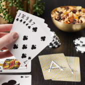 Gold Foil en White Striped Monogram Pokerkaarten (In Situ)