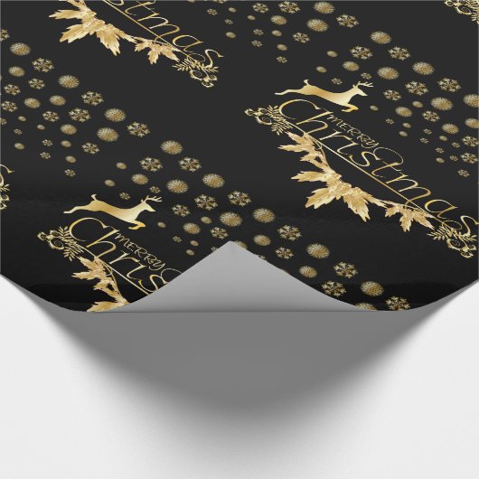 Gold Foil en zwart gevlekt kerstpapier Cadeaupapier (Hoek)
