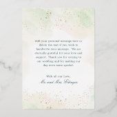 Gold Foil Eucalyptus Photo Weddenschap Hartelijk d Folie Uitnodiging (Achterkant)