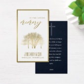 GOLD FOIL FALL TREE SYMPATHY MEMORIAL PRAYD CARD VISITEKAARTJE (Bureau)