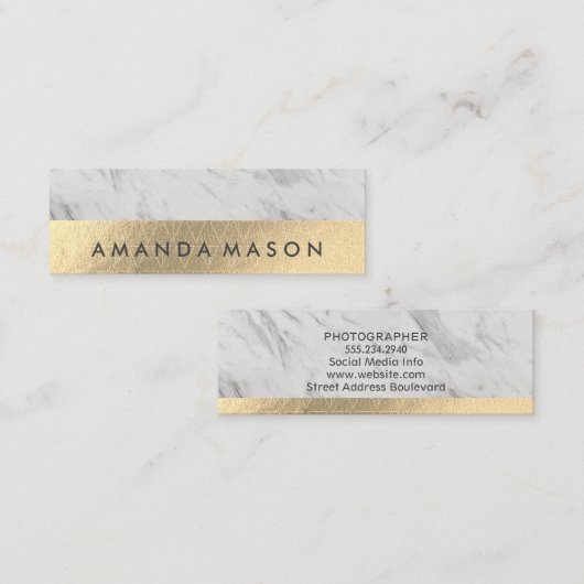 Gold Foil | Fashionable Lux Triangle Patroon Mini Visitekaartje (Voorkant / Achterkant)