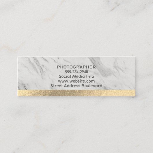 Gold Foil | Fashionable Lux Triangle Patroon Mini Visitekaartje (Achterkant)