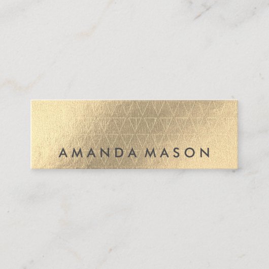 Gold Foil | Fashionable Lux Triangle Patroon Mini Visitekaartje (Voorkant)
