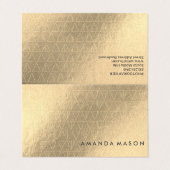 Gold Foil | Fashionable Lux Triangle Patroon Visitekaartje (Buitenkant ongevouwen)