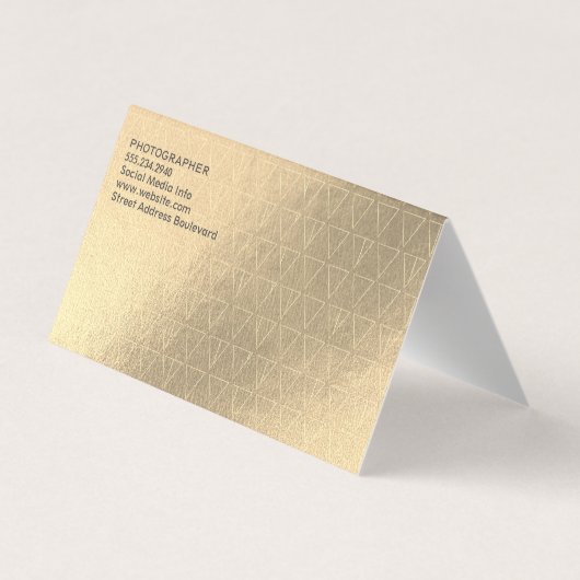 Gold Foil | Fashionable Lux Triangle Patroon Visitekaartje (Achterkant)